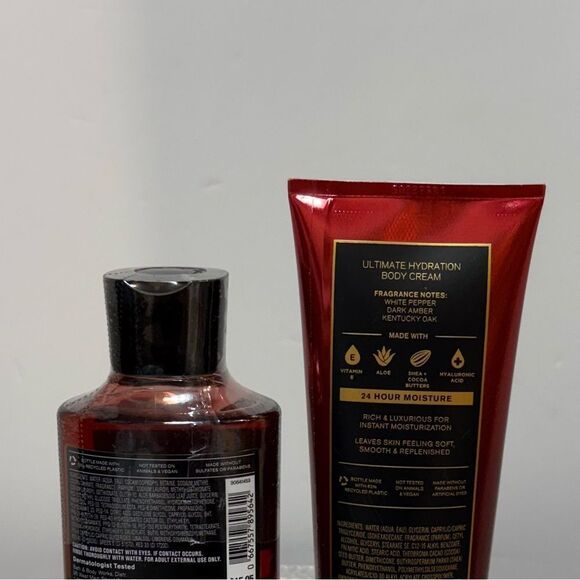 BBW Men’s Bourbon Body Cream and 3 in one body, face and hair wash Set of 2 NWT - Picture 2 of 2